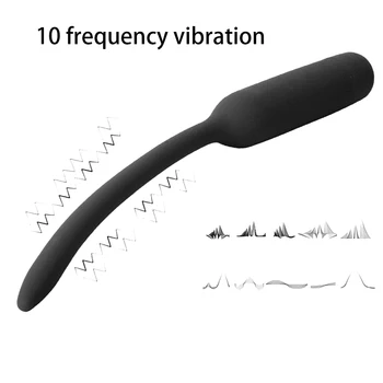 10 Frekvens Urethral Vibrator Penis Plug Catheter Sex Legetøj til Mænd Vibrating Urethral Plug Penis Indsættelse Urinrøret Sound Dilator
