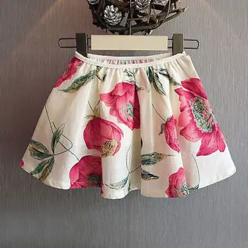 Barn Børn Baby Piger 3D Blomst T-shirt, Toppe + Blomstret Nederdel Kjole Sommer Outfits Tøj Sæt 2STK