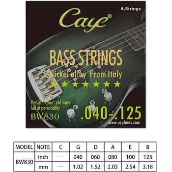 Orphee Caye 4/5/6 Strenge BW-Serien El-Bas Strenge Sæt Sekskantet Stål Nikkel Legering Wire Bas Guitar Streng Tilbehør