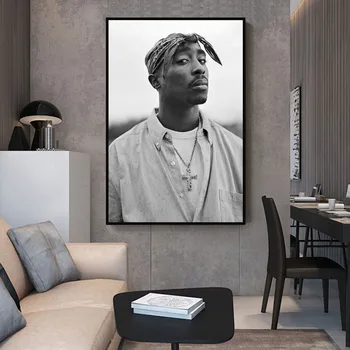 Tupac Shakur 2PAC Lærred Maleri Rapper Stjernede Plakat Hip Hop Kunst Maleri Moder Wall Decor Plakater Væg Billeder til Hjem Design