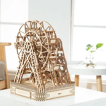 22 *26* 32.2 cm 430Pcs DIY Træ-pariserhjul 3D Mekanisk Pædagogisk Legetøj Samling Model Kits For Kids Kreativ Gave