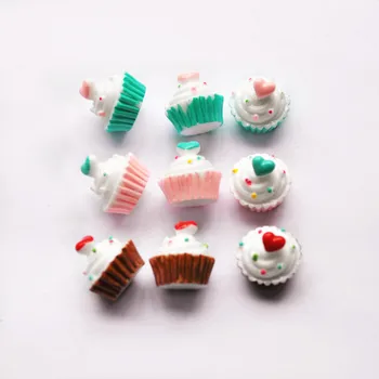30stk 18mm cupcake DIY Miniature Kunstige Falske Mad, Kage Harpiks Cabochonslebet for diy dekoration