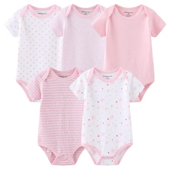 Baby Boy Tøj 5Pcs Sæt Bomuld kortærmet Nyfødte Pige Heldragt Buksedragt Kostume Ropa de bebe Baby Pajama Fashion krop gaver