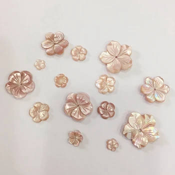 8-24MM 10stk Ren Naturlig Pink Pearl Shell Blomst Charme Smykker Perle Smykker Perler
