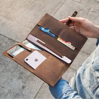 Luksus Retro Ko Læder Cover Til Macbook 12 tommer Tablet Sleeve Etui Notebook Case Taske