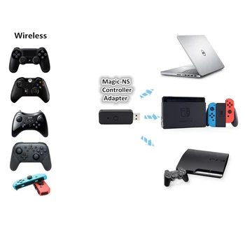 AOLION Trådløse USB Bluetooth-Adapter Gamepad-Modtager Controller Adapter til Nintend Skifte JoyCon Wi iU PS3, PS4, Xbox Én PC