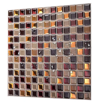 Magic Gel Fliser Selv Stick Mosaik Fliser til Køkken og Badeværelse Backsplash Kreative Mursten Crystal Tapet - 1 Ark