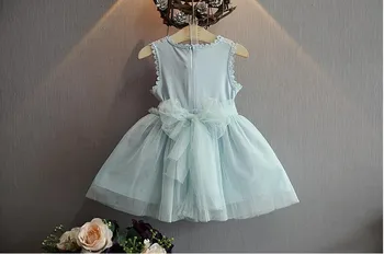 Eventyret girl boutique kjole med rhinestone bælte baby pige rustikke blomst lace dress børn sommer vest tutu kjole tøj