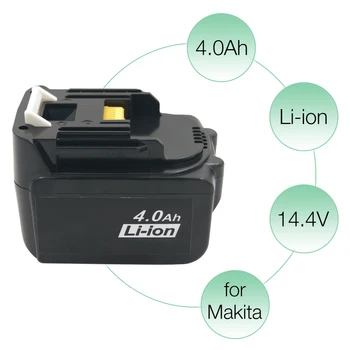 BL1430 14,4 V 4000mAh Li-ion Lithium Power Tools Udskiftning Genopladeligt Batteri til Makita Batteri BL1415 BL1440 LXT200 BDF343
