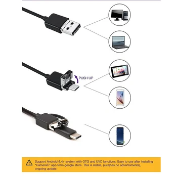Inspektion USB Video Type-c HD-Kamera Vandtæt Laptop Endoskop Industrielle 8 LED 3 I 1 Professionel Fleksible Endoskop