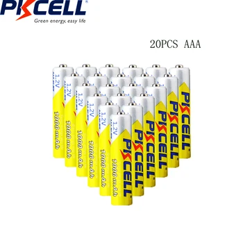 20PCS PKCELL AAA NI-MH Batteri 1,2 v 3A 1000mah Genopladelige Batterier, genopladelige nimh-batteri til legetøj lommelygte