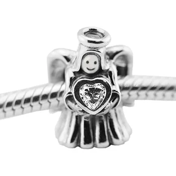 Ægte 925 Sterling Sølv Engel af Kærlighed Charms Passer Oprindelige Pandora Armbånd til Kvinder Perler til smykkefremstilling kralen