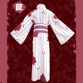 Anime Demon Slayer Kimetsu ingen Yaiba Kamado Nezuko Cosplay Kostume Kimono Kvinder Girl Blood Stain Kjole Uniform Syntetisk Hår Paryk
