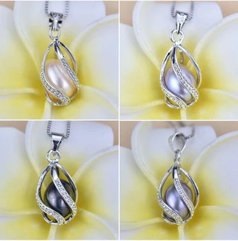 ZHBORUINI Perle Halskæde Perle Smykker 925 Sterling Sølv Smykker Til Kvinder Naturlige Ferskvands Perle-perler, Vedhæng Engros