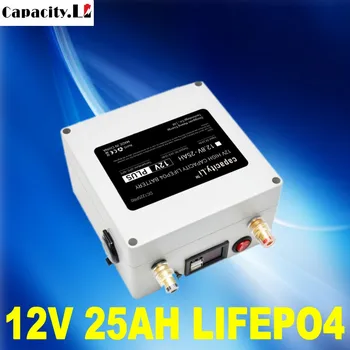 Kapacitet 12v 25ah lifepo4 genopladeligt lithium batteri med BMS usb batteri 20AH 30ah LiCoO2 Sende Oplader gratis fragt