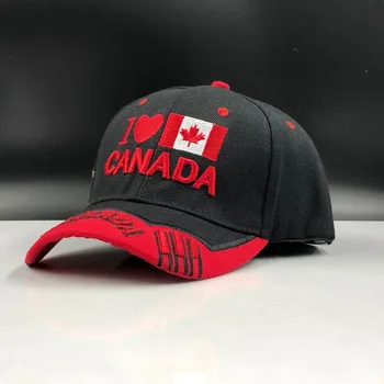 2020 Nye Canada Cap 3d-Broderi Canada Maple Leaf Kasketter Bomuld Snapback Justerbar Hat Fashion Caps Casual Hatte