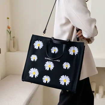 Europæiske stil Mode Tote taske Retro Kvinder Store Håndtasker Smarte skuldertaske 2020 Ny Kvalitet Lærred Designer Store Shopping taske