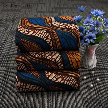 Lychee Liv 1Yard Ankara Afrikanske Ægte Voks Udskriver Polyester Stof at Sy Stof For Kvinder Kjole Dekoration