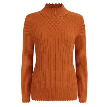 UHYTGF Dame trøjer Ren farve, som vilde elastisk Inde i efterår og vinter sweater kvinder strikket pullover afslappet varm kort sweater 723