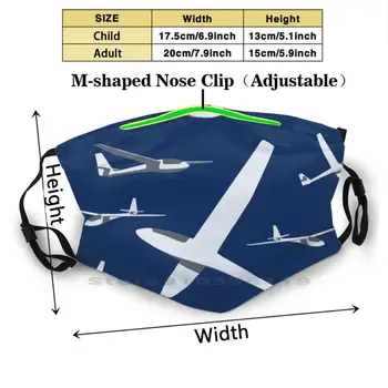 Asw15 Flok Genanvendelige Munden Ansigt Maske Med Filtre Børn Asw15 Flok Flok Flok Flyvende Flyvende Glider Glider Svævefly Skyhøje