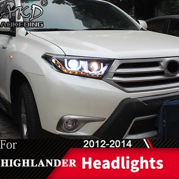 Hoved Lampe Til Bilen Toyota Highlander 2012-Kluger, Forlygter, tågelygter Dag Kører Lys DRL H7 LED Bi-Xenon Pære Bil