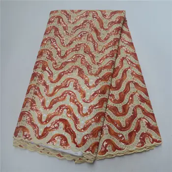 Hvide pailletter 5 m satin blonder Afrikanske pailletter lace stof til traditionelle sy moderigtigt til alle lejligheder 30