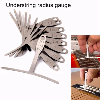 9Pcs/sat Under Streng Radius Måle Guitar Radius Måle Bas Metal Setup Violinbygger, Rustfrit Stål Værktøj Sæt