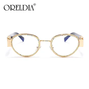Vintage Runde Diamant Solbriller Mænd 2020 Ny Luksus Kvinder Oval Krystal Træ Briller Mode Eyewear UV400 Gafas de sol mujer