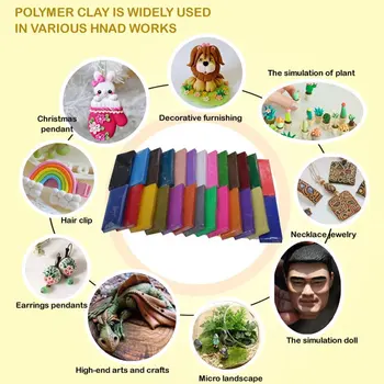 DIY Bløde Håndværk Polymer Clay Starter Kit 32 Farver Ovn Bages Ler Bagning modellervoks Tilbehør og Opbevaring Boks 36 Blokke