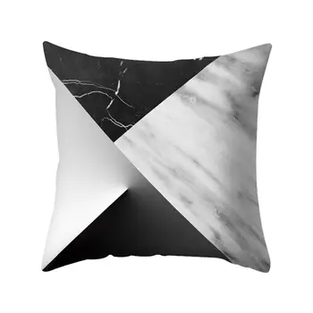Sort Hvid Geometri Marmor Stribe Stue Indretning Sofa Pude Dække Minimalistisk Stil Plys Pude Tilfælde Pillowcover
