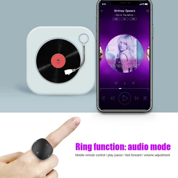 Bluetooth-5.0 Mobiltelefon Fjernbetjening Ring Trådløs Selfie Justering af Lydstyrke LHB99