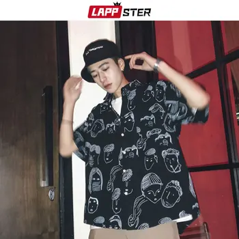 LAPPSTER Mænd Japansk Streetwear Hawaii-Skjorter 2020 Herre Hip Hop Sommer Skjorte Mandlige Harajuku Designer Vintage-Knappen Shirt INS