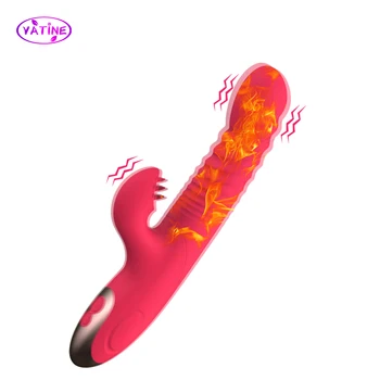 Varmen Dildo Kanin Vibratorer Sex Legetøj Til Kvinder Klitoris Anal Plug Par Erotisk Maskine Teleskopisk Toyes Kvindelige Masturbator Shop