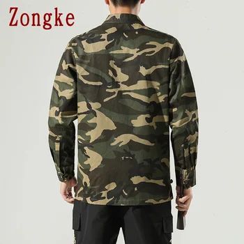 Zongke Kinesisk Stil Camouflage Jakke Mænd 2021 Japansk Streetwear Mænd Jakke Vinter Jakker Til Mænd Brand Frakke M-5XL