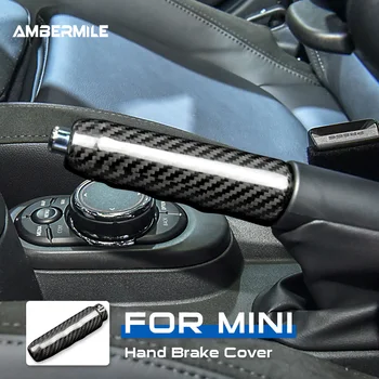 AMBERMILE Hårdt kulfiber for Mini Cooper F55 Hardtop F57 F56 Hatchback Tilbehør Indvendige Bil Håndbremse Greb Dækker Trim
