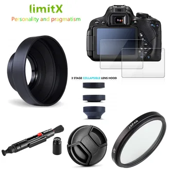 UV-Filter + Modlysblænde + Cap + Cleaning pen + 9H Hærdet Glas og LCD-Skærm Protektor til Panasonic Lumix FZ80 FZ82 FZ85 Kamera
