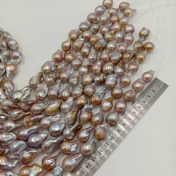 Pearl perler, Natur ferskvand løs perle med barok form, STOR VIOLET BAROK form pearl .13-22 mm,dejlig natur farve