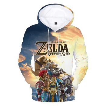 Harajuku The Legend of Zelda Tøj Børn Drenge Piger med Lange Ærmer Cool Hættetrøjer Sweatshirt Overtøj Barn Pullover Hoodie