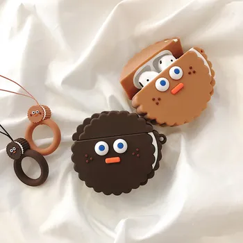 Søde Cookie Tegnefilm Trådløse Bluetooth Hovedtelefoner Dække Sagen For Airpods 2 1 Funny Opladning 3D Silikone Headset-Box Tilbehør