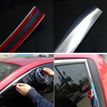 15M Sølv Fleksibel forkromet Blød Plast PVC Trimme Bilens Interiør Udvendig Moulding Strip Dekorative Line