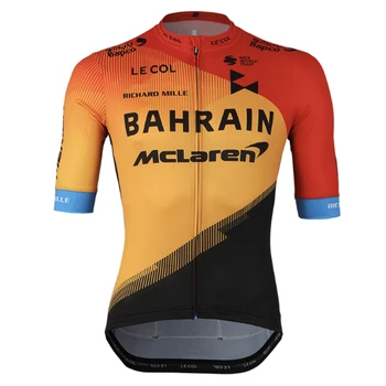 LE Col Bahrain Trøje Mclaren Mænd Cykel Passer til Pro Team Shirts, Korte Ærmer Toppe Bib shorts Ropa Ciclismo Maillot MTB Kits