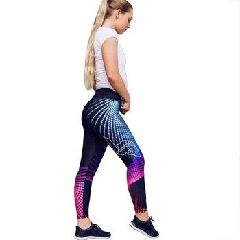 NORMOV 2019 Kvinder Nye Mode Leggings Digital Print Farve Polyester Legins Ray Fluorescens Tynde Leggings Trænings-og Feminina
