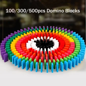 100/300/500pcs Montessori Træ-Legetøj Rainbow Domino Blokke Legetøj Domino Spil Pædagogisk Legetøj Til Kid Gave