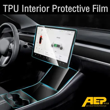 AEP Central Kontrol Navigation Beskyttelse TPU Bilen Beskyttende Film Gennemsigtigt Klistermærke til Tesla Model 3 MODEL S X