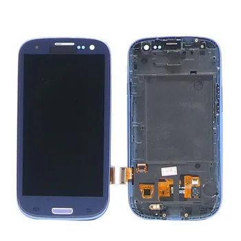 Med Frame S3 LCD-Skærm Til Samsung Galaxy S3 i9300 i9300i Skærm Touch screen Digitizer Sensor Montering + Lysstyrke