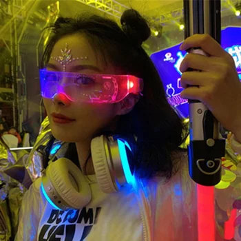 LED-Briller Wire Neon Part Lysende Lys Op Briller Rave Kostume Part Indretning Solbriller Halloween Dekoration d88