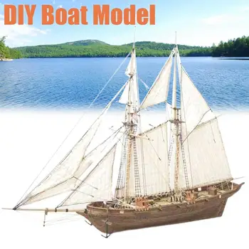 1 Montering Bygge-Kits skibsmodel i Træ Sejlbåd Legetøj Sejler Model Samlet Træ-Kit DIY Træ Håndværk Dropshipping