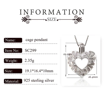 CLUCI 3stk Sølv 925 hjerteformet Romantisk Vedhæng Smykker Gave til Kvinder 925 Sterling Sølv Vedhæng Pearl Medaljon SC299SB