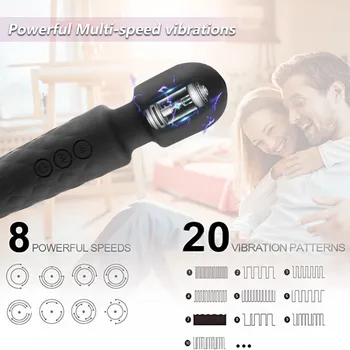 2020 Kraftig AV Vibrator Magic Skeden Wand-Klitoris Stimulator Vibratorer Sex Legetøj til Kvinder G Spot for Masturbator USB-Dildo