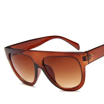 WOENFEL Luksus Mærke Solbriller Kvinder Classic Gradient Halvcirkel solbriller Designer Mænd Stor Ramme Leopard Rejse Briller